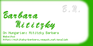 barbara mititzky business card